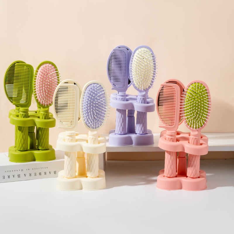 Hair Care High End - Aynalı Tarak Dört Parçalı Set, Tabanlı,