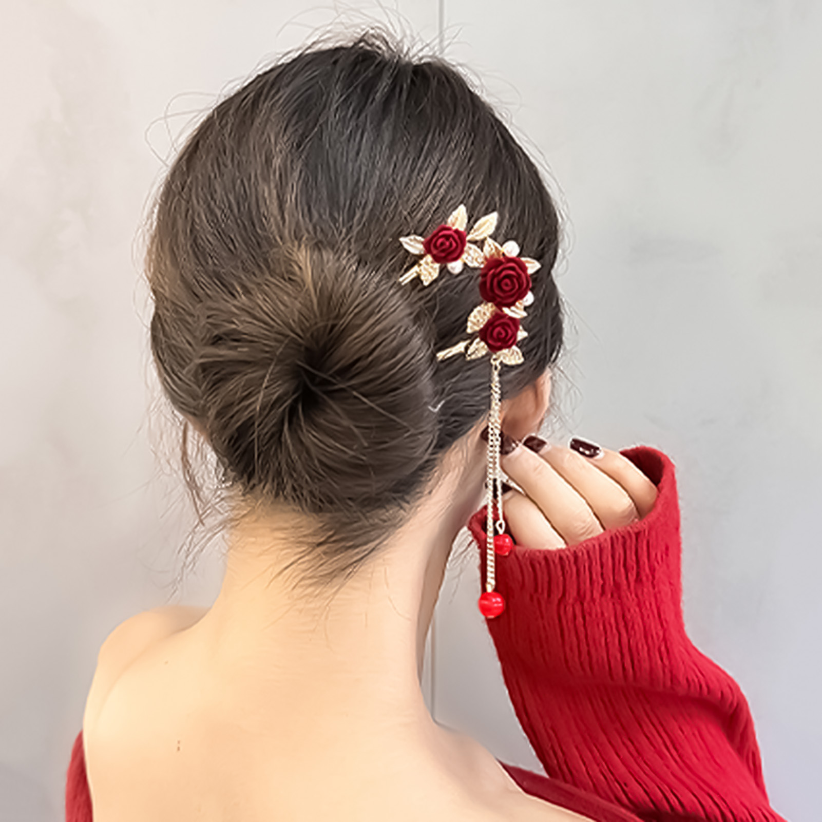 Çin tarzı gül çiçek saç tokası - Hair Care Japanese incelemesi ve fiyatı